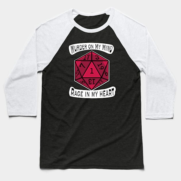 Natural One DnD Dice Baseball T-Shirt by 20 Sided Tees